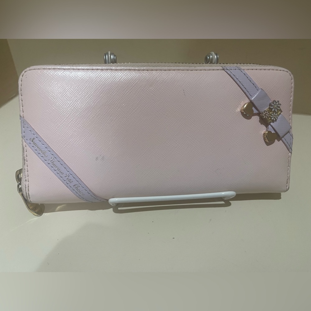Samantha Thavasa Petit Choice Pastel Pink and Lillac Long Zip Wallet